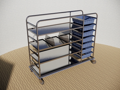 Modern Medical Shelf Hospital Shelf Storage Rack Medical Equipment 3d model