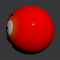 Red Angry Emoji Face With Large Eyes And Frowning Mouth On Gray Background