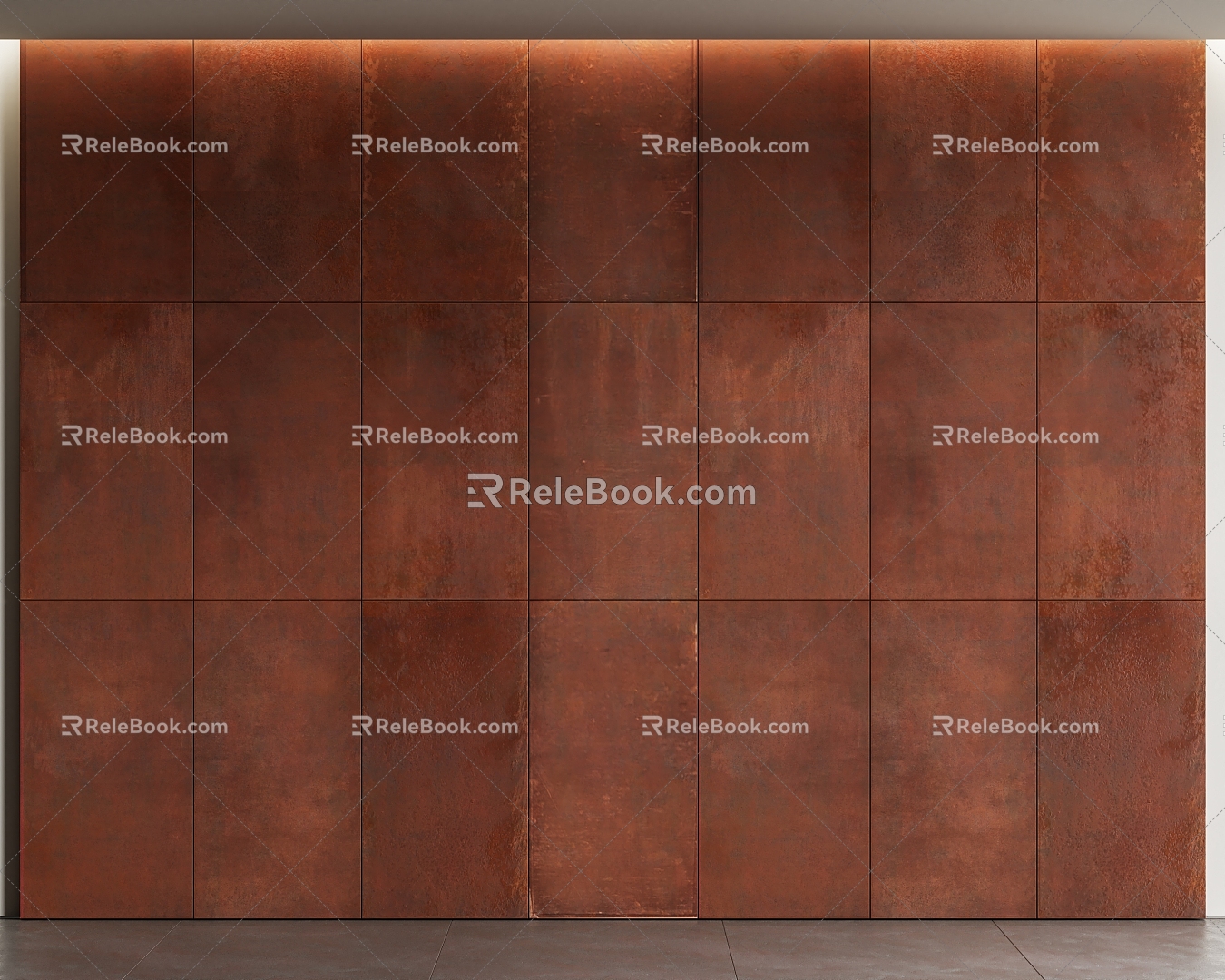 Metal rust board background wall 3d model