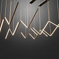 Elegant Modern Kitchen Chandelier With Geometric Linear Design And LED Lighting 3d model