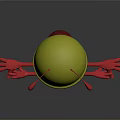 Funny Red Ant Cartoon Character Wearing Yellow Helmet With Red Antennae And Outstretched Arms