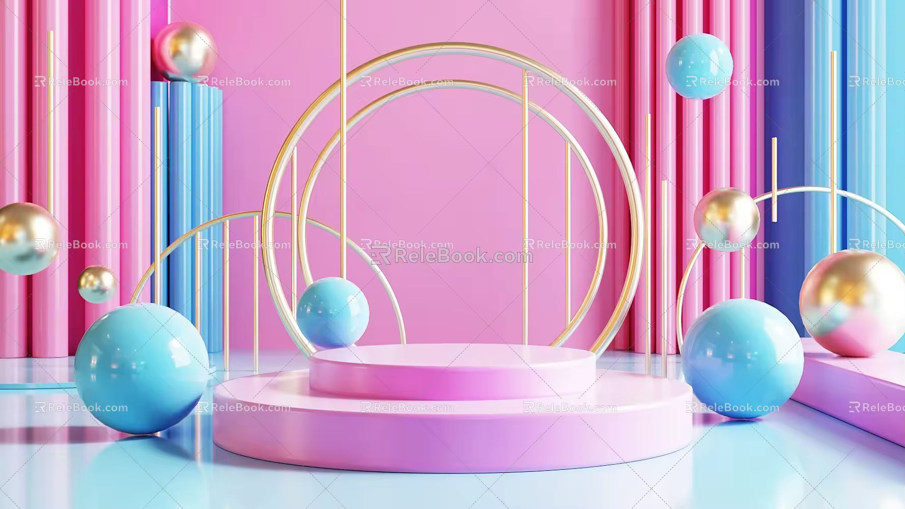 Still Life Display Stand E-commerce Products Booth Product Background 3d model