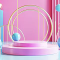 Still Life Display Stand E-commerce Products Booth Product Background 3d model