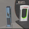 Modern Electric Vehicle Charging Stations ECO POWER And Minotli With Blue White Green Accents