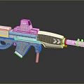 Futuristic Sci Fi Gun With White Gray Body Blue Accents And Modern Design