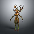Mythical Forest Tree Inspired Game Movie Character With Vines Green Brown Fantasy Design