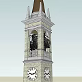 Tall Classical Clock Tower With Stone Brick Structure Spire And Clock Faces