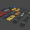 Multiple Colored Toy Cars Collection With Different Styles Arranged Together