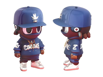 Doll Hand Ornaments Doll Cartoon Little Man 3d model