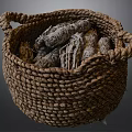 Handmade Woven Basket With Dried Sage Smudge Sticks And Rope Handles