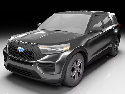 Black Ford Explorer SUV With Sleek Front Design And Alloy Wheels 3d model