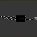 Black And White Braided Computer Cable With Connector Module And White Plug
