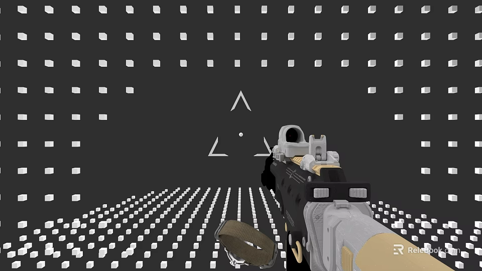 Modern Tactical Weapon Assault Rifle With Scope Magazine And Ergonomic Grip 3d model 