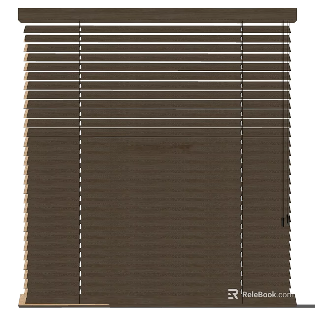 Brown Wooden Window Blinds For Home Interior With Natural Texture And Modern Look 3d model 