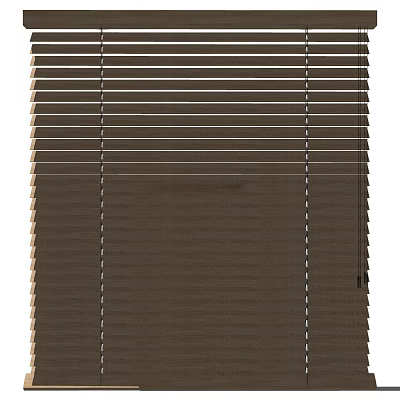 Brown Wooden Window Blinds For Home Interior With Natural Texture And Modern Look 3d model