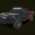 Toy Off Road Truck With Black Red Design Large Tires And Roof Lights