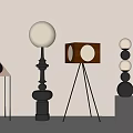 Modern Floor Lamps With Spherical Triangular Square And Stacked Geometric Designs 3d model