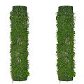 Decorative Vertical Columns Covered With Lush Green Plants And Foliage