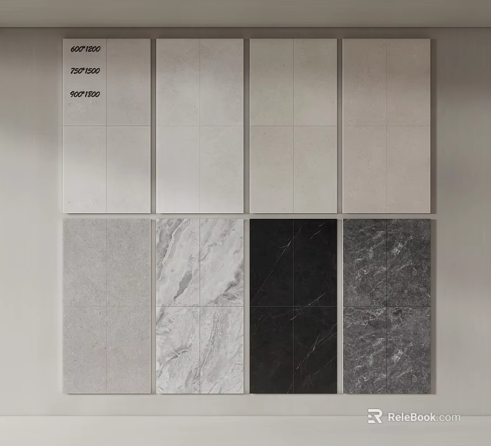 Various Ground Tiles With Different Colors And Marble Textures For Modern Floor 3d model 