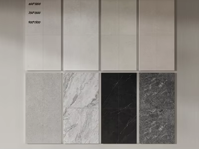 Various Ground Tiles With Different Colors And Marble Textures For Modern Floor 3d model