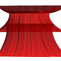 Red Layered Wavy Art Sculpture With Curved Structure And Modern Design