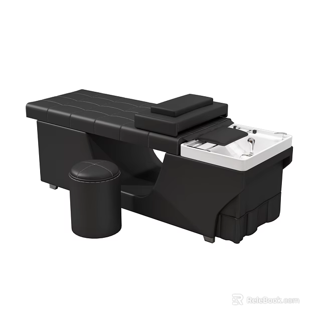 Modern Black Recliner with Ottoman Footrest and Ergonomic Design for Home Relaxation 3d model 