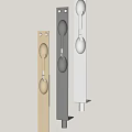 Three Different Colored Door Handles Gold Silver Dark Gray Vertically Arranged On White Background