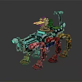 Modern robot dog mecha warrior mecha soldier machine armor 3d model