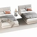 Single bed bedside table 3d model