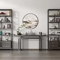 Traditional Chinese Bogu Shelves Interior Featuring Decorative Vases Books And Wall Art