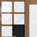 Modern Wall Components With Marble Panels And Wooden Frames Design 3d model