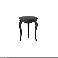 Black Side Table Set with Elegant Curved Legs for Living Room Decor