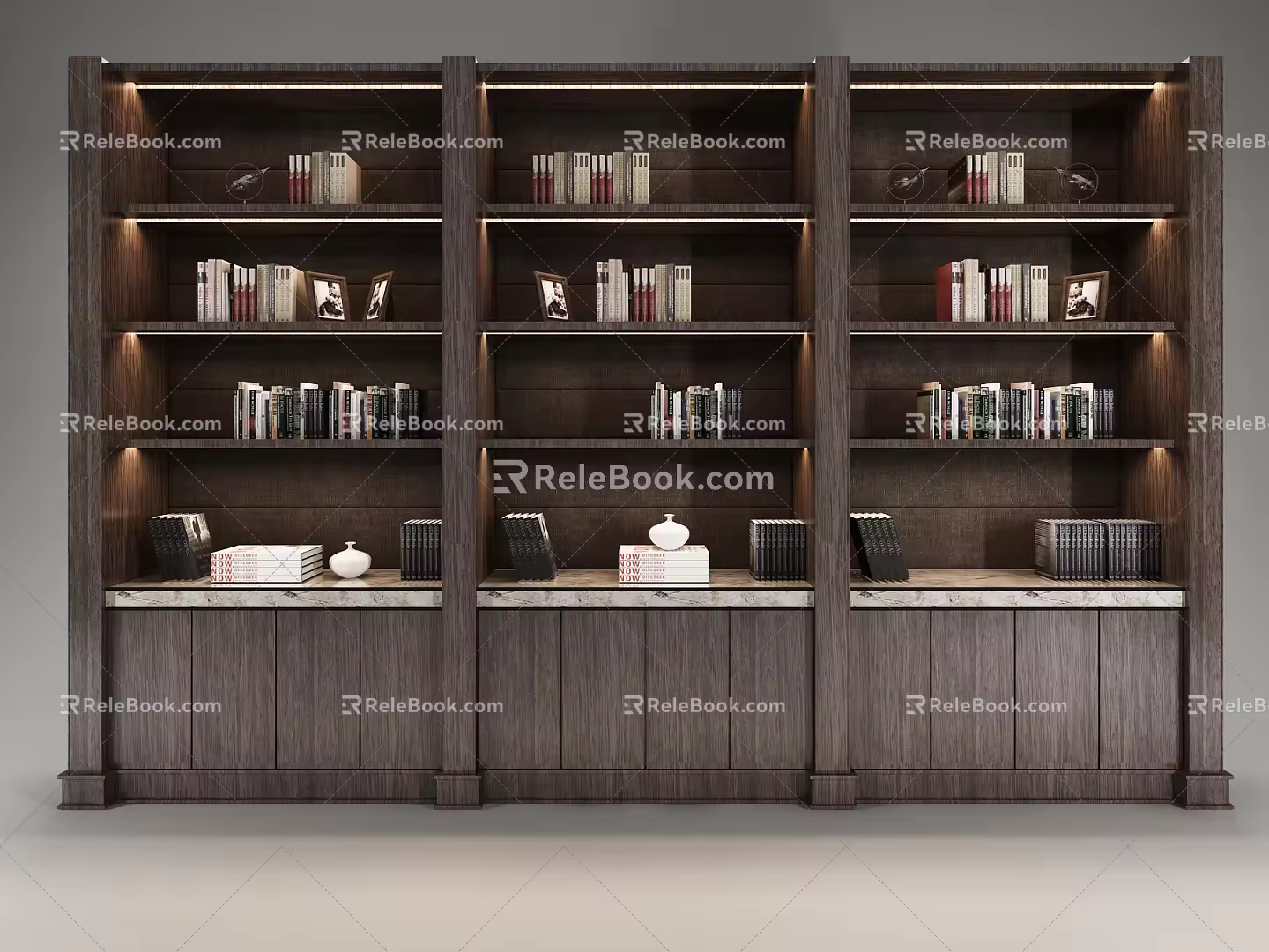 Modern bookcase 3d model