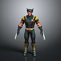 Detailed Wolverine 3D Character Model With Black Yellow Costume And Claws