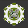 Modern Architectural Design Featuring Central Tower With Surrounding Multi story Buildings And Green Accents