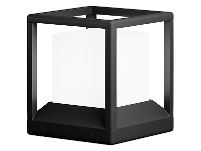 Modern Floor Lamp With Black Square Frame And White Shade Design 3d model