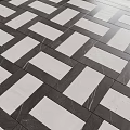 Modern Black And White Floor Tiles With Geometric Pattern And Marble Texture 3d model