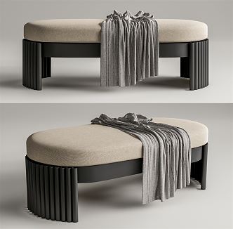 Modern bed end stool 3d model