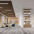 Modern Spacious Interior Design With Wooden Ceiling Round Pendant Light Bookshelves And Sofas