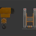 Industrial Mechanical Equipment With Brown Black Hook And Gray Red Structural Support