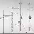 Public Utility Communication Towers Featuring Antennas Satellite Dishes And Support Structures 3d model