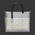 Stylish Dark Colored Tote Bag With Geometric Pattern And Dual Handles