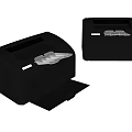 Black Desktop Office Electrical Appliance Printers With Open Paper Tray For Office Use 3d model