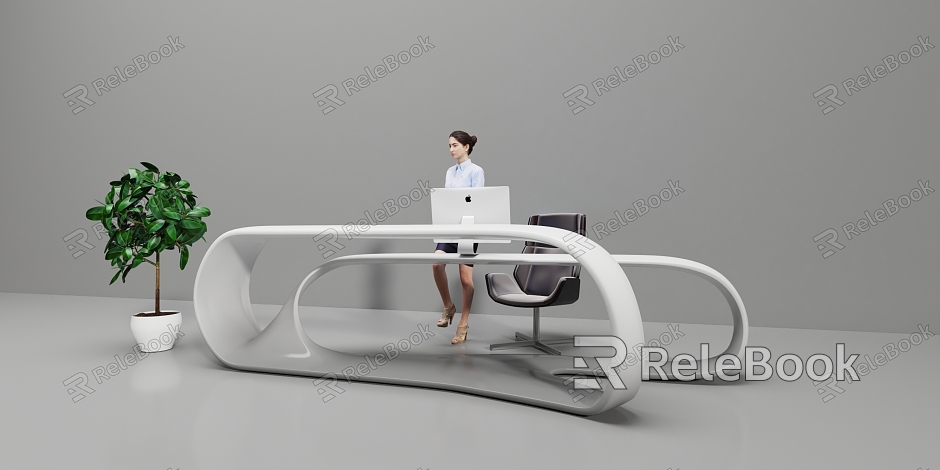 Modern Reception Desk Office Front Desk model