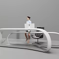 Modern Reception Desk Office Front Desk 3d model