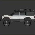 White Off Road Vehicle With Roof Rack Green Storage Box And Large Tires
