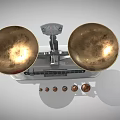 Professional Commercial Balance Scale With Brass Pans White Base And Calibration Weights