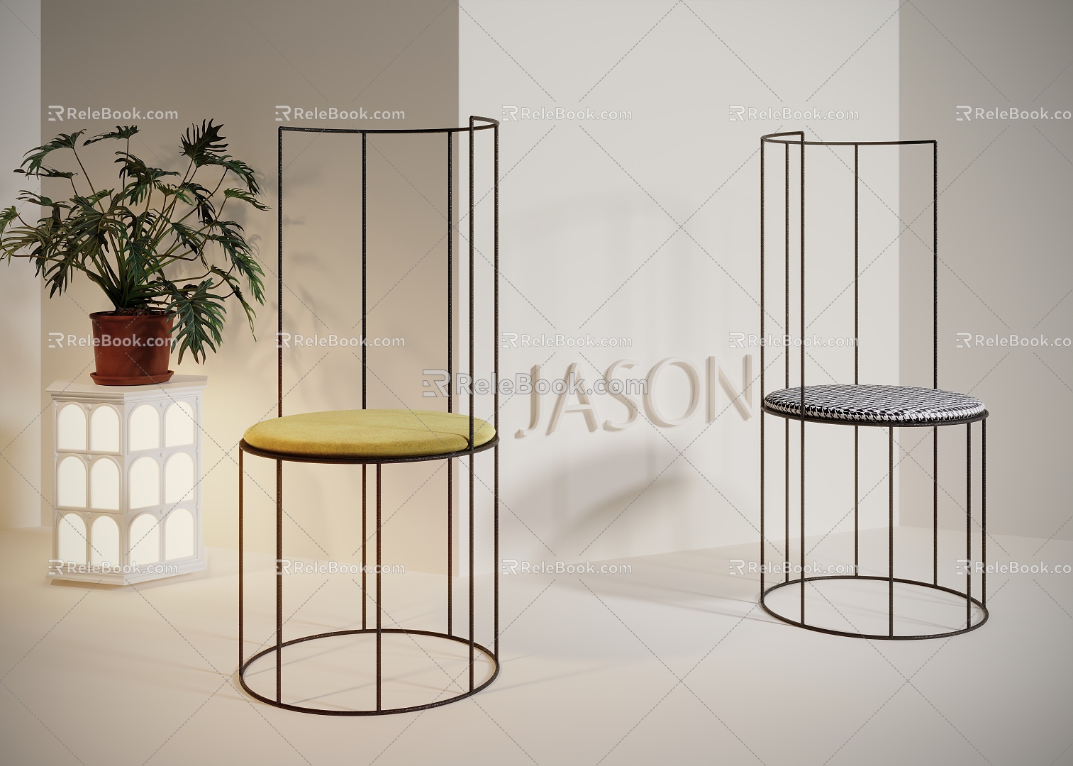 Artistic Metal Chair Dining Chair 3d model