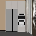 refrigerator cabinet embedded refrigerator embedded oven 3d model