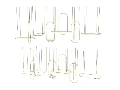 Modern Minimalist Chandeliers With Sleek Lines And Abstract Design Concept Sketches 3d model